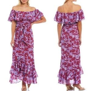 Sachin + Babi Elizabeth Off the Shoulder Floral Tiered Maxi Dress